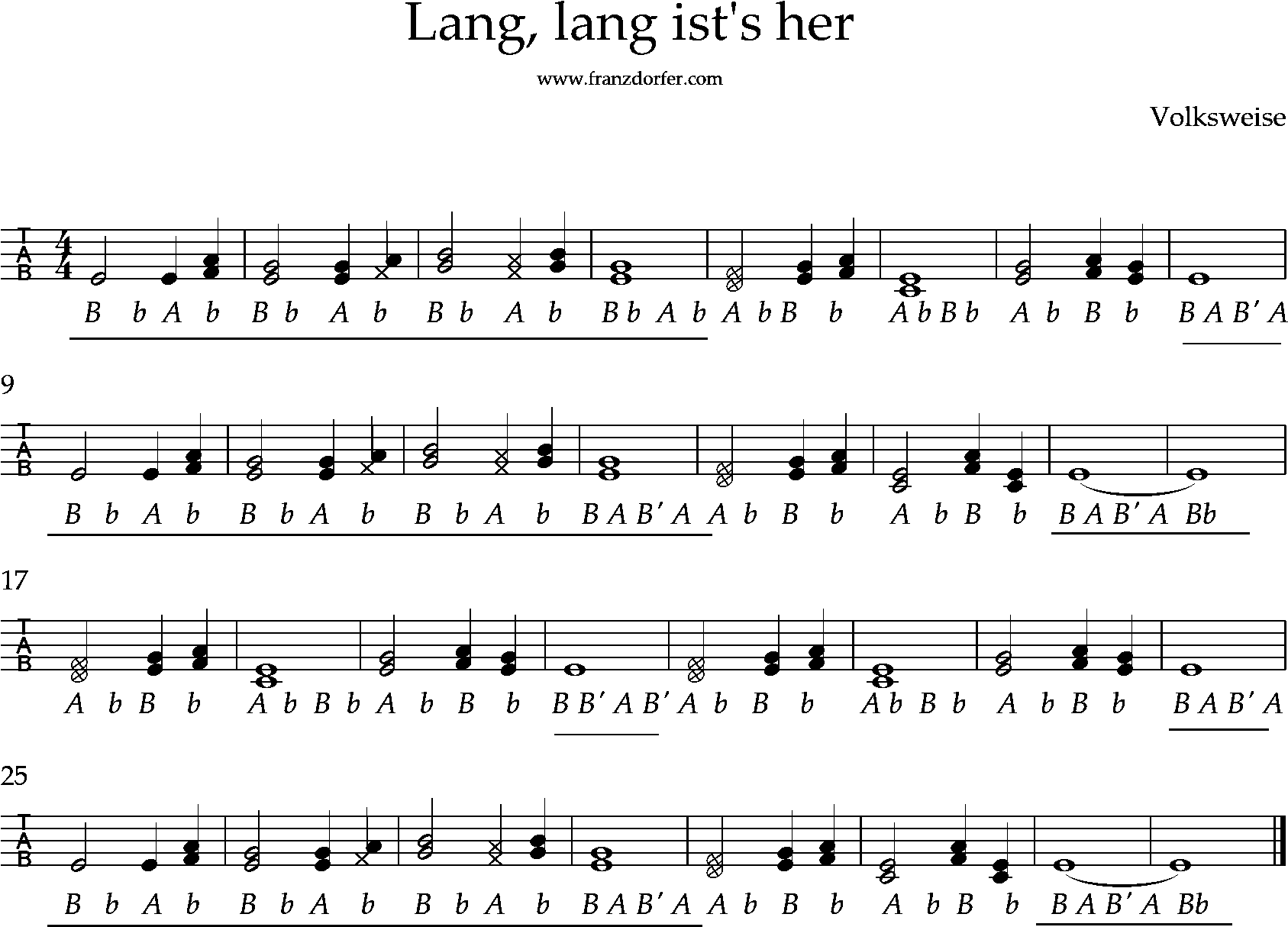 lang lang ists her griffschrift 2stimmig Steirische lernen-lang lang ists her 2stimmig